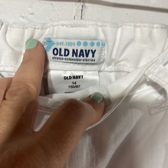 Old Navy White Jeans Adjustable Waist Size 14 - Picture 7 of 9